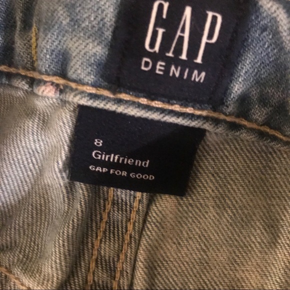 Gap NWT 8 Girlfriend Floral Jeans frayed hem crop - Picture 4 of 6
